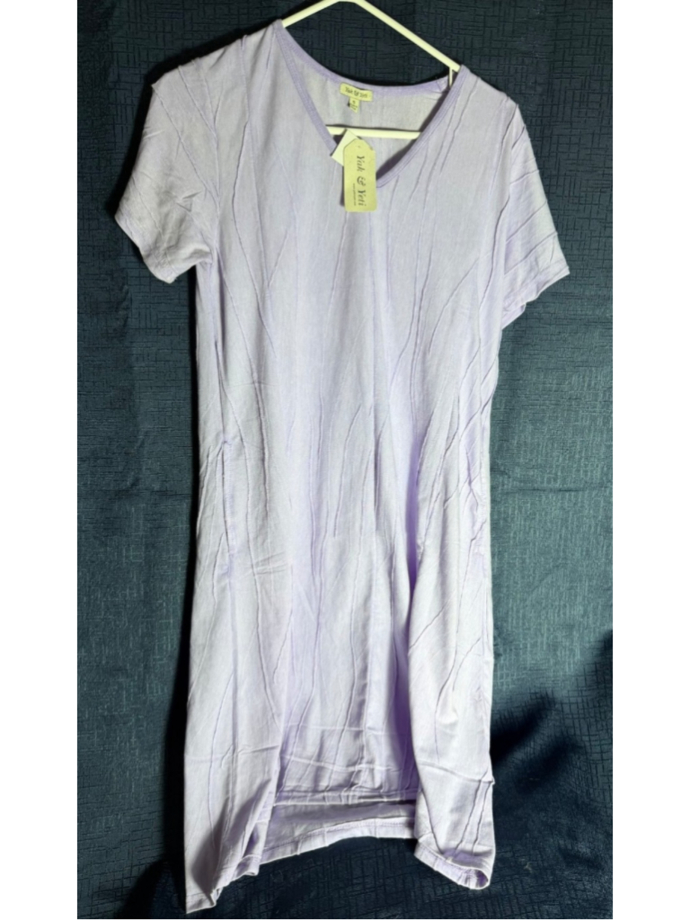 Women's Yak & Yeti Lavender T-Shirt Dress S hand-dyed boho cottagecore y2k 90's